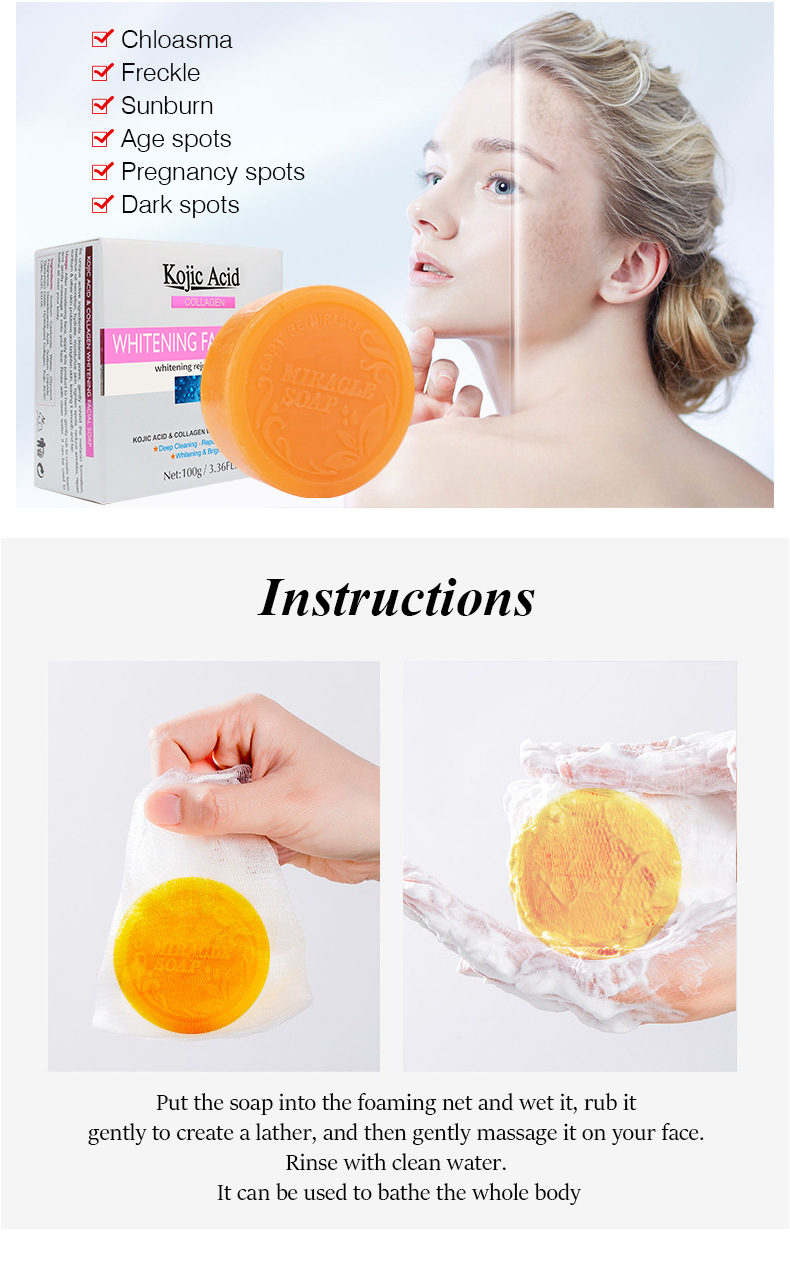 24X65G. Vipada Orange Collagen Whitening Soap Face & Body Dark Spots Acne  Care