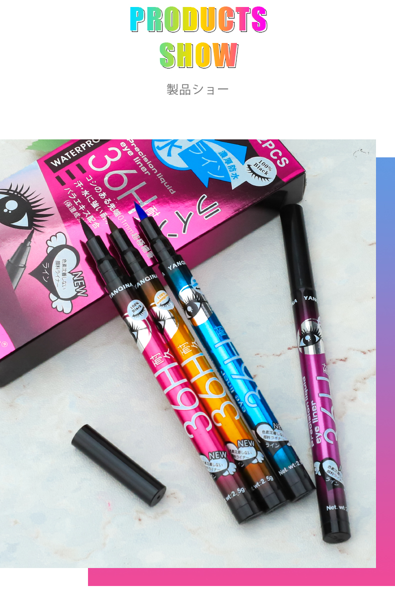 4 Colors 36H Eyeliner Pencil Waterproof Pen Precision Long-Lasting Liquid  Eye Liner Smooth Make Up Tools (Color : Black) : : Beauty &  Personal Care