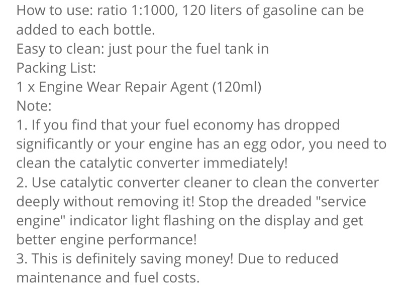 EELHOE 120ML Engine Catalytic Converter Cleaners Automobile