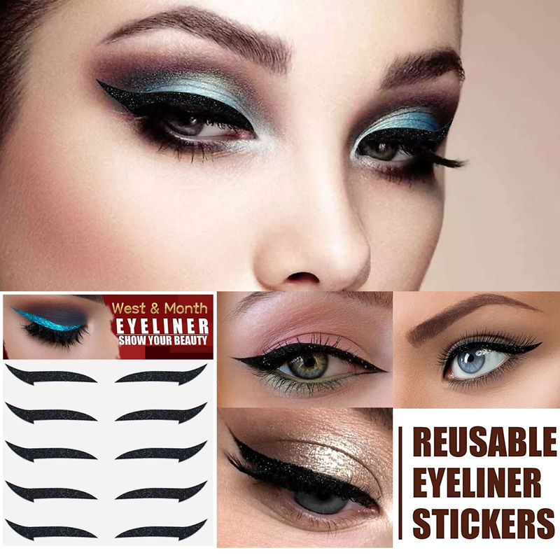 Reusable Eyeliner Stickers Makeup Eyeshadow Face Cat Eye Smokey Cosmetic  Tape