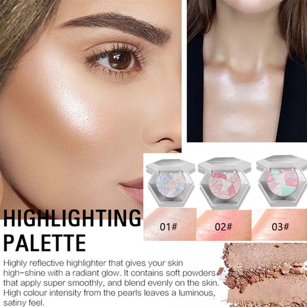 CAIJI New Diamond Highlighter Palette Sparkling Facial Highlight