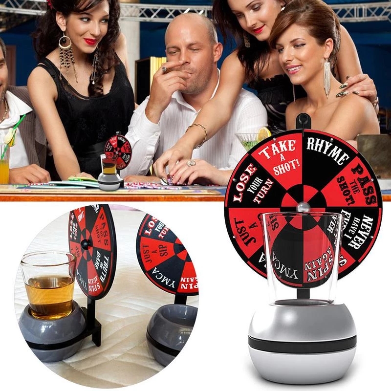 Spin The Shot Glass Drinking Game Fun Party Gifts,Turntable Toys Drinking  Game Shot Glass With Spinning Wheel Bar Games