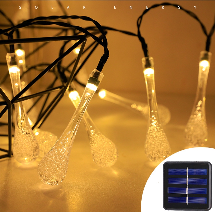 LED solar water drop-shaped string lights outdoor garden lawn Christmas  lights waterproof decoration – SogoGoods